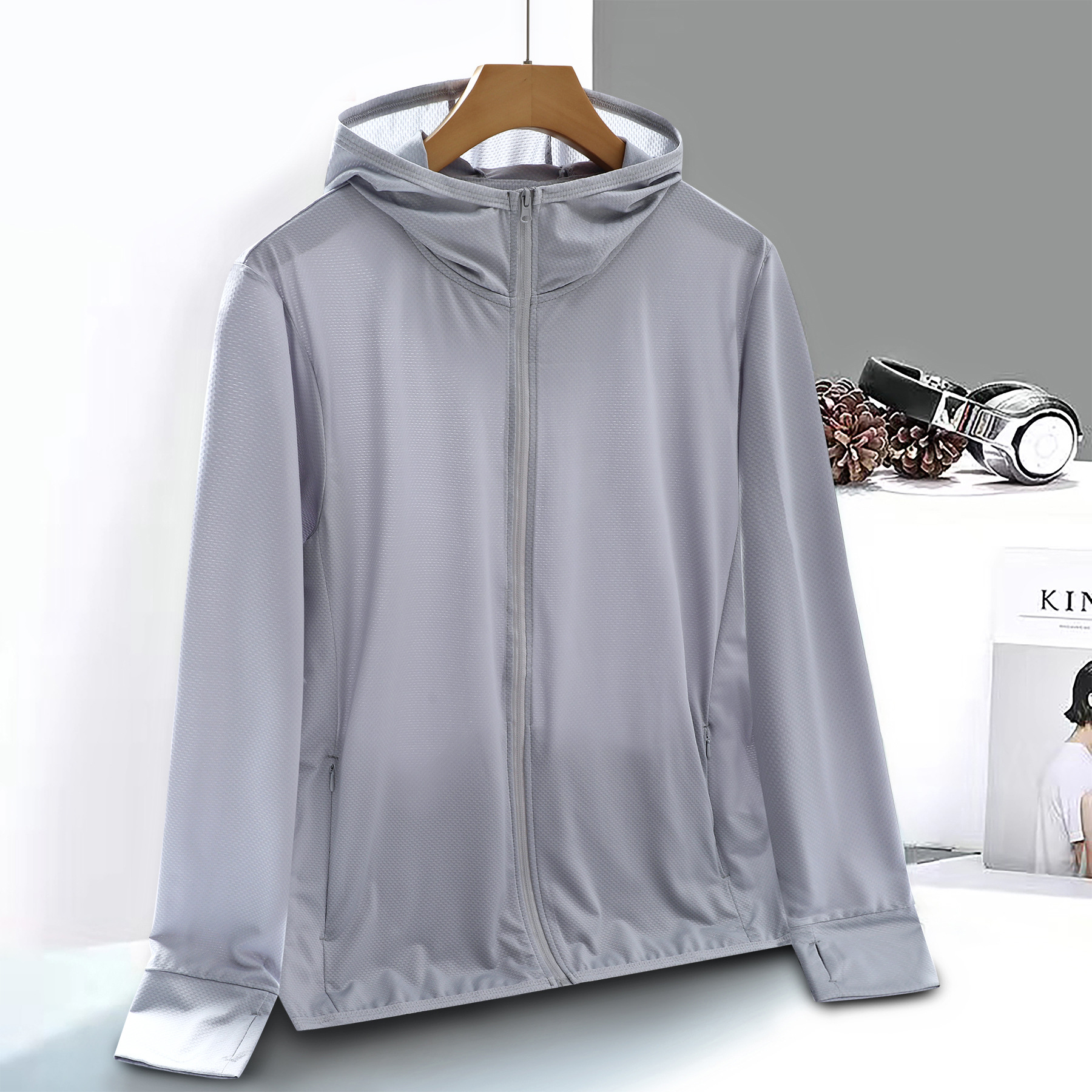 2025 Cross-border Sunscreen Clothing Men's Summer Ice Silk Skin Clothing Anti-ultraviolet Sunshade Clothing Breathable Fishing Clothing Sunscreen Clothing