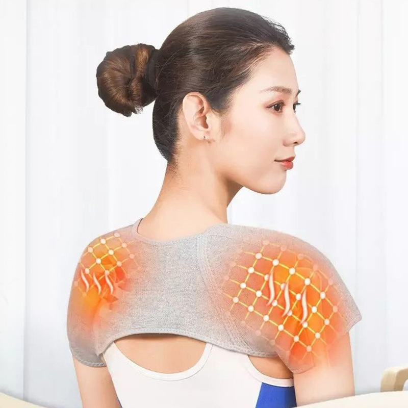 Knitted Men's mugwort self-heating windproof shoulder and neck warming device, warm in air-conditioned rooms, padded warm shoulder protector