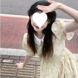 【原版】夏季初恋奶甜系娃娃领碎花连衣裙学院风小清新可爱甜美