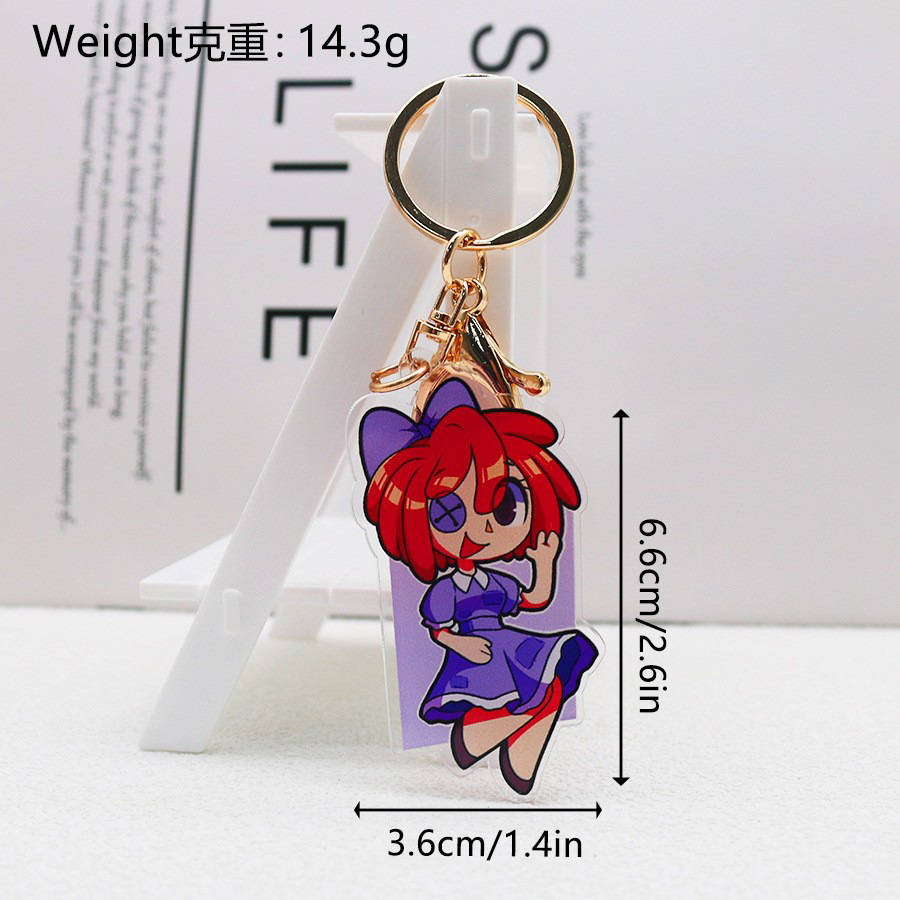 Transfronterizo el increíble circo digital circo acrílico llavero payaso encanto