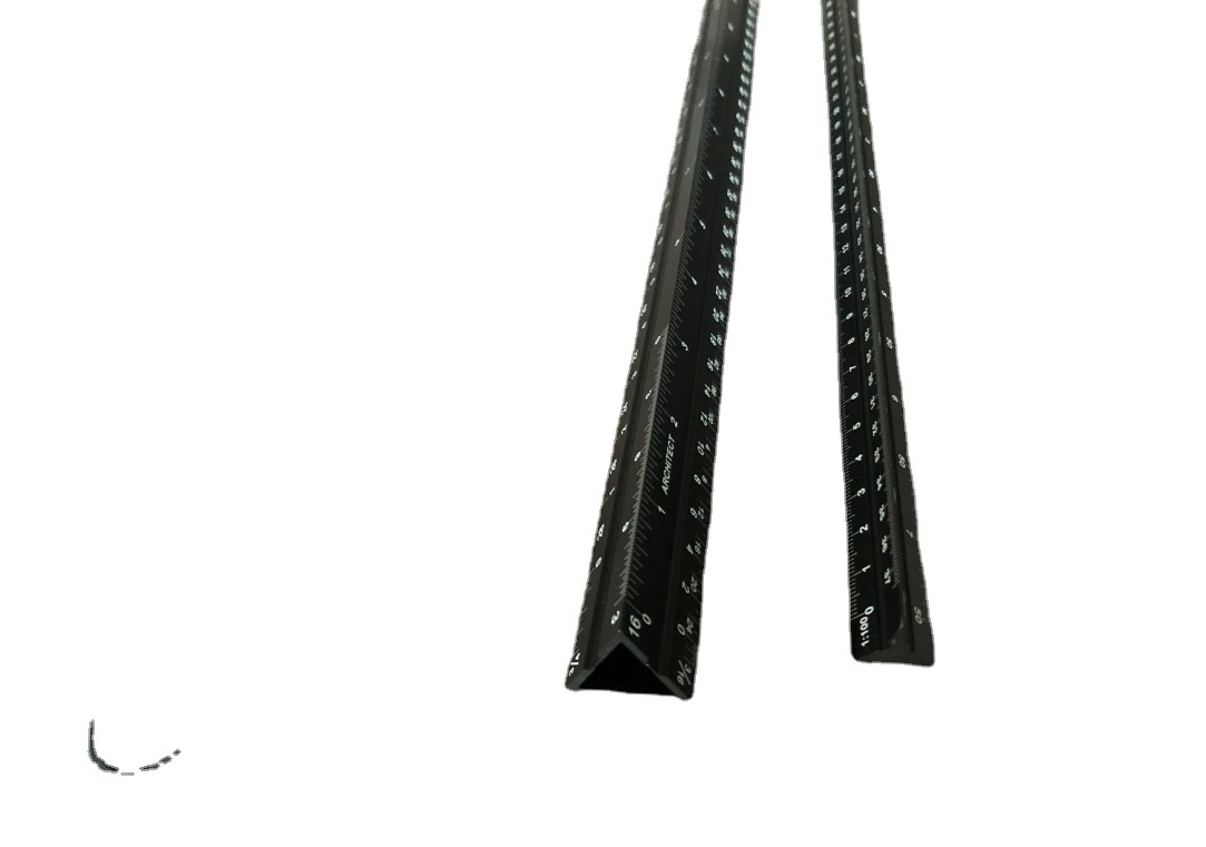 厂家直供-铝合金空心三棱比例尺 激光雕刻镭射刻度 套装三菱尺