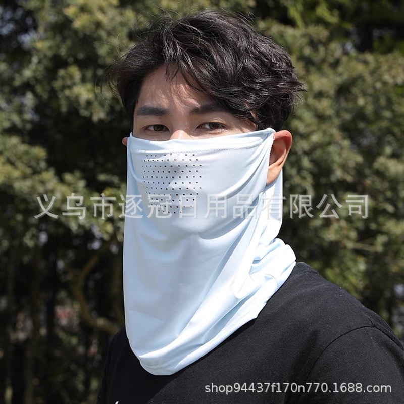夏の日焼け止めアイスシルクマスク通気性ネックプロテクター一体型耳掛けネックウォーマー速乾性サイクリングネックウォーマー男性と女性用速乾性|undefined