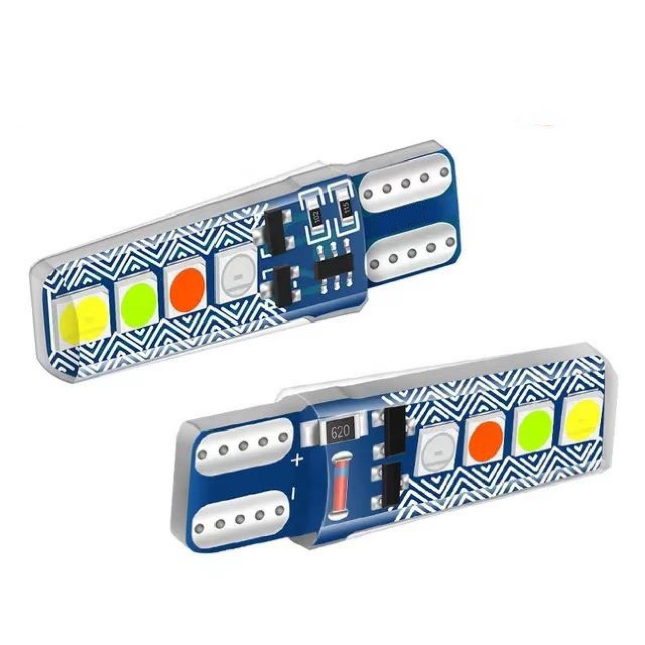 Automóvil LED silicona T10 lámpara de cristal 4 color flujo de agua flash 3030 8SMD conducir luz de ancho de luz de licencia