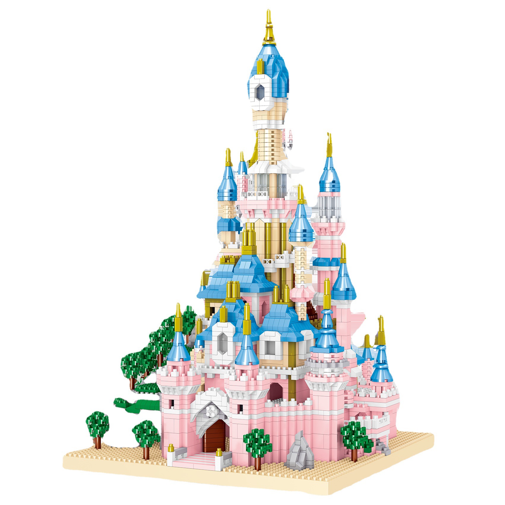 8240 París sueño Castillo Rosa micro diamante pequeña partícula casual montaje bloques de construcción regalo creativo juguete la muchacha