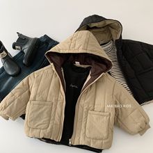 麦宝儿童棉衣2025冬季新款男童方块绗棉外套男孩冬装上衣一件代发
