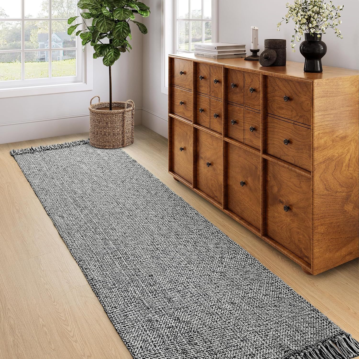 Transfronterizos de algodón tejido grueso antideslizante alfombra de bordillo estampado de estilo nacional cocina alfombra de la cama