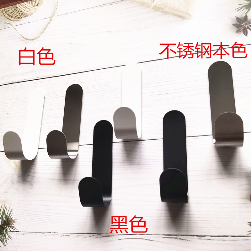 Stainless Steel Dormitory J-type Viscose Hook Bathroom Door Hanging Clothes Kitchen Wall Hanging Color Hook