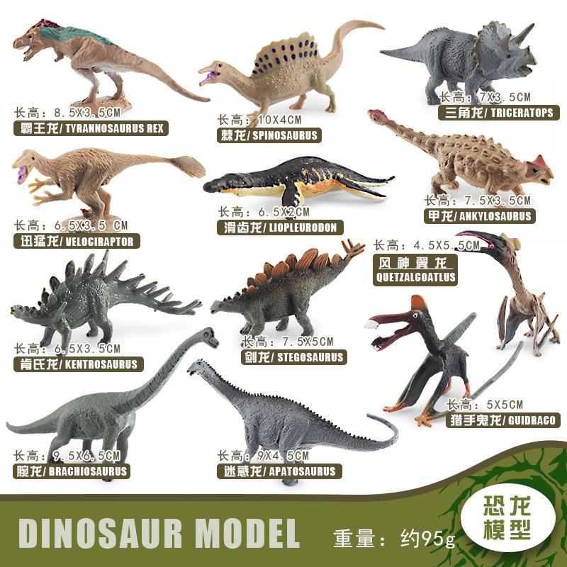 ジュラ紀恐竜シミュレーションミニヴェロキラプトルトリケラトプスステゴサウルス小さな恐竜モデルおもちゃセット卸売|undefined