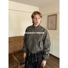 【EME】复古极简日常通勤休闲boxy短宽版型立领飞行夹克外套男女