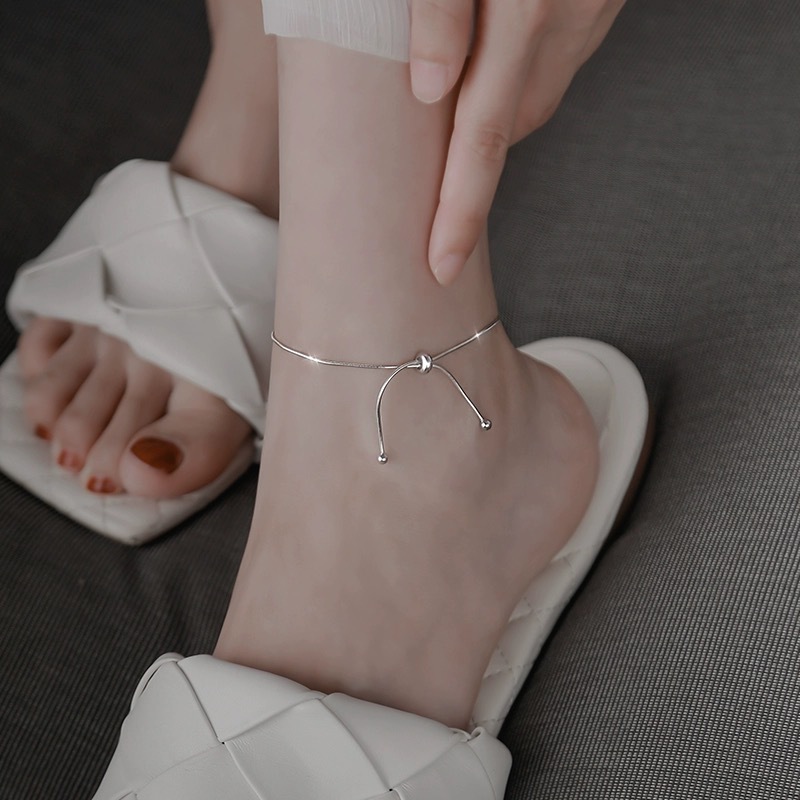 Tobillera ajustable, nueva cadena de pie a la moda, estilo minimalista popular, sensación de alta gama, joyería para pies que no se decolora para mujer.