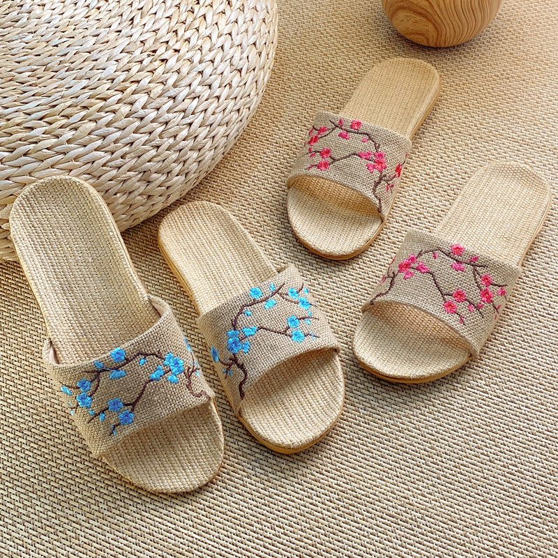 2025 New Linen Slippers for Women, Summer Home Use for Couples, Indoor Soft-Soled Anti-Slip and Deodorant Home Sandals for Men