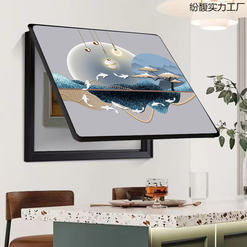 Caja de medidor, pintura decorativa, oclusión, caja de interruptor sin agujeros, caja de distribución, sala de estar, comedor, pintura de porcelana de cristal, simplicidad moderna, lujo ligero