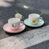 High quality coffee cup, set, brand children's ceramics with glass, Birthday gift, simple and elegant design, wholesale