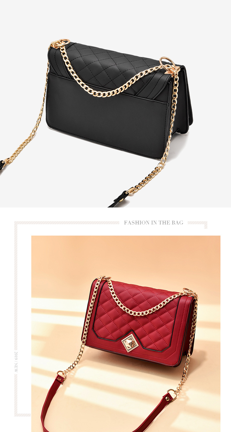 Women's Small Pu Leather Solid Color Elegant Classic Style Square Zipper Crossbody Bag display picture 2