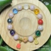 Heart mantra incense ash porcelain bracelet