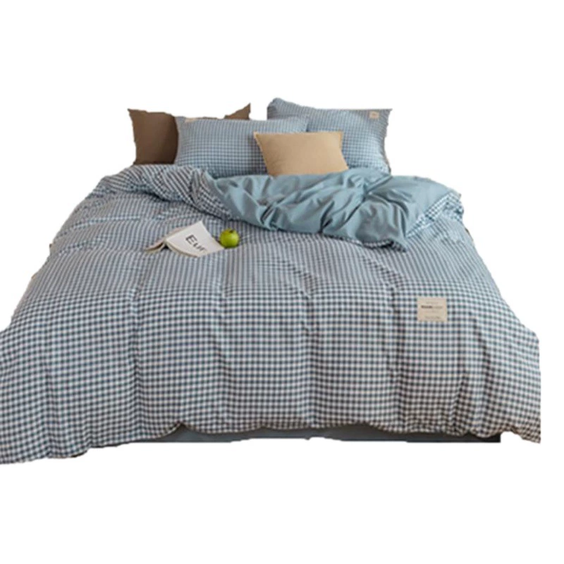 Прямые поставки с фабрики в клетку из четырех частей, приятные для кожи, модные простые простыни, постельное белье, трансграничная Внешняя торговля, оптовое поколение