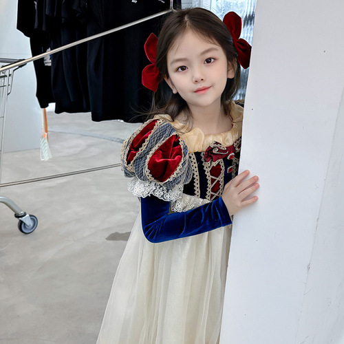 Ladycot Snow White Dress Spring and Autumn New Stylish Children Frozen Elsa Birthday Formal Dress Gown