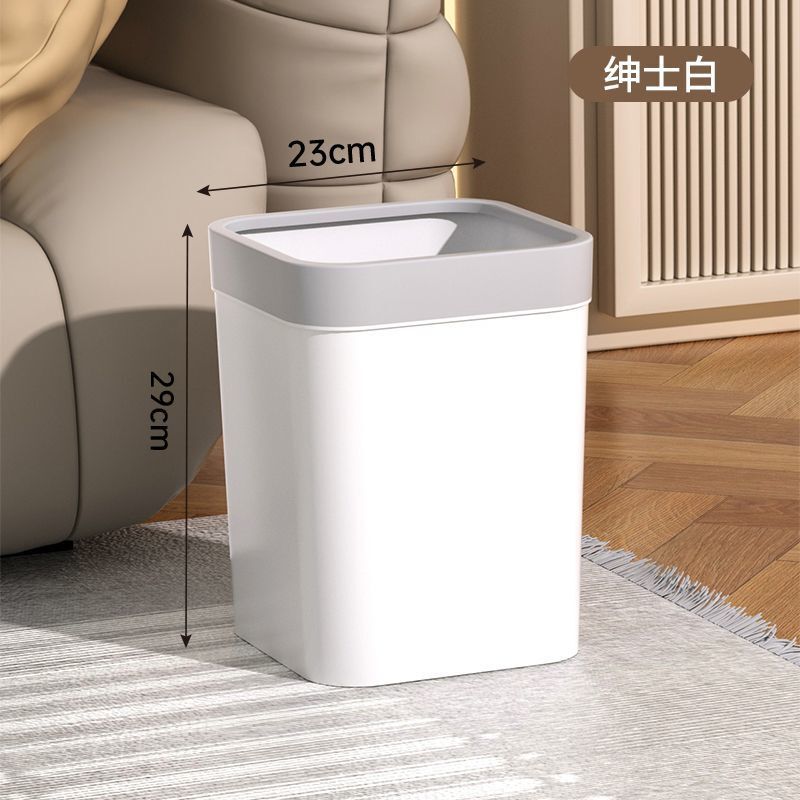 家庭用リビングルーム、キッチン、バスルーム用のスナップカバー付き正方形ゴミ箱、大きな圧力リング、クリエイティブな寝室のトイレットペーパーバスケット|undefined