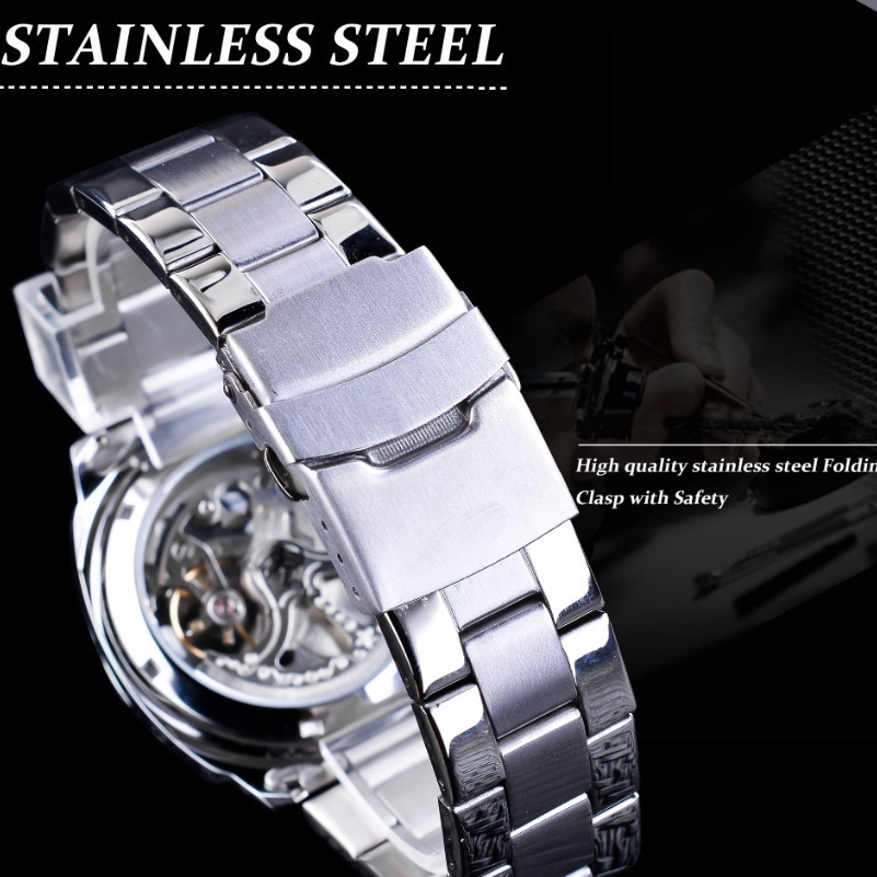 Entrega de una pieza Forsining reloj mecánico automático casual reloj de hombre hueco reloj de hombre reloj mecánico automático
