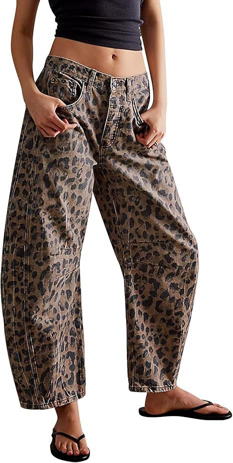 Jeans Rectos de Tiro Medio para Mujer de Mezclilla Holgados image 7
