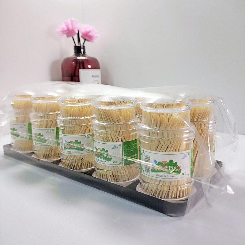 宝塔收纳牙签筒家用餐饮酒店便携式竹子双头牙签百货批发牙签盒|undefined