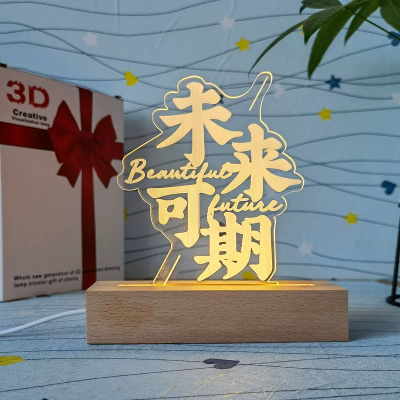 Ночник, LED-освещение для спальни, мультяшная настольная лампа, 3D, подарок на день рождения