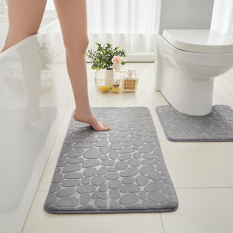 玉石頭エンボスサンゴベルベット浴室2点セットトイレ滑り止めマットshinetmuスポットメーカー|undefined