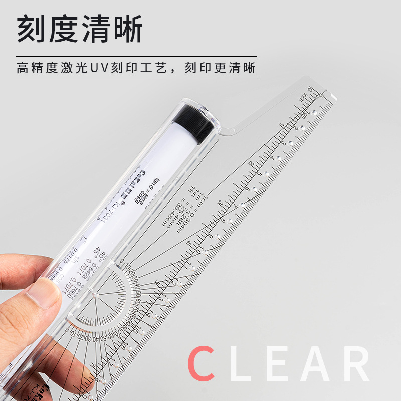 Kejia regla paralela 30cm ángulo de diseño traductor regla de dibujo herramienta profesional multifunción rodante empujador de ángulo