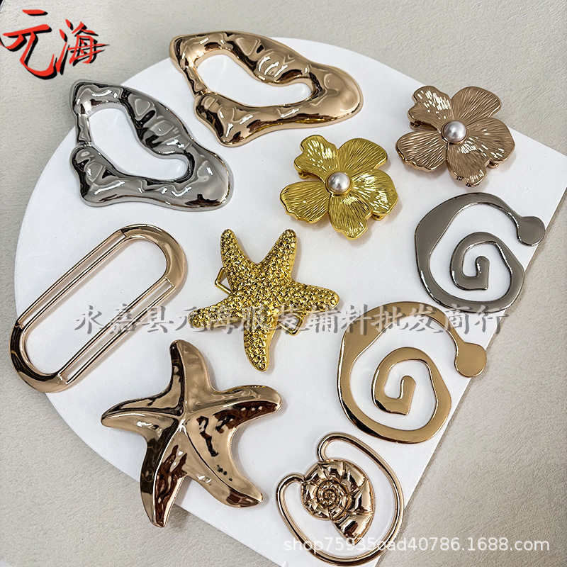 Nuevo botón de aleación de metal de pecho de moda ropa interior de baño botones de decoración de forma irregular accesorios de aleación