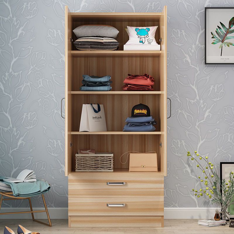 简约家用衣橱柜成人双门衣柜木质组装阳台柜卧室储物柜宿舍收纳柜