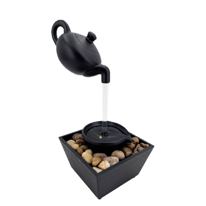 Fuente de agua de escritorio pequeña de plástico y resina para sala de estar y oficina image 6