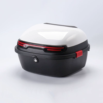 Universal Thickened Large Anti-Shake Electric Vehicle Trunk for Electric Scooters and Mopeds Storage Box Toolbox Tail Box (Electric car tail box) - white-large