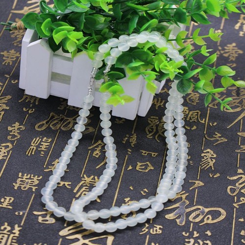 Natural jade Xiuyu beads mother necklace white Xiuyu can be used as multi-circle Buddha bead bracelet
