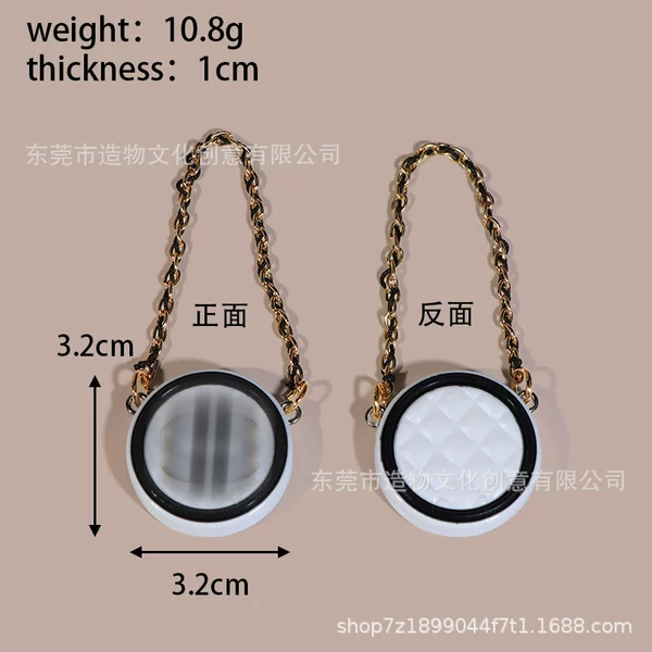 Round small sachet [white] leather rope style