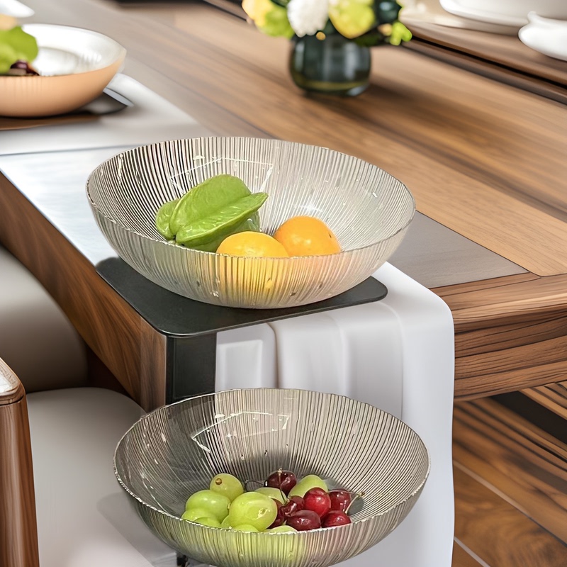 Light Luxury Baby's Breath Fruit Plate with Silver-Plated Edges, High-End Coffee Table, Snack Candy Plate, Storage Basket, Tray, Fruit