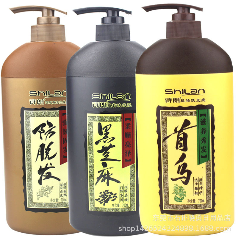Shilang Shampoo Tea Seed Black Sesame Repair Anti-dandruff Anti-dandruff Oil Control Refreshing Shampoo for Men and Women