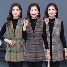 中老年秋装马甲女新款妈妈马夹春秋外穿中年背心大码毛呢外套
