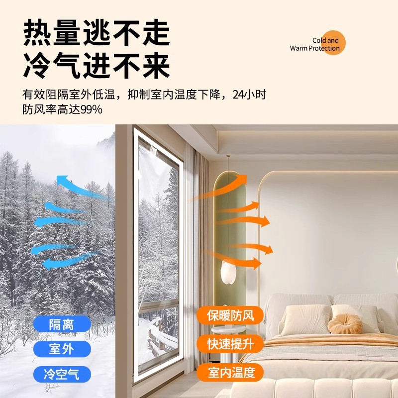 invierno cortina de aislamiento térmico a prueba de viento ventana de sellado de fugas de viento artefacto de viento tela de plástico gruesa anticongelante aislamiento frío