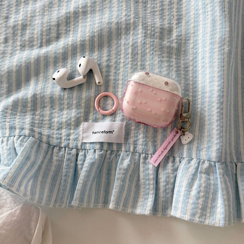 Trendy new product IMD series pink striped star earphone case suitable for AirPods 2/3/4 generation protective case Trendy new product IMD series pink striped star earphone case suitable for AirPods 2/3/4 generation protective case
