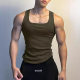 2024 New American Retro Sports Fitness Outer Wear Men's Solid Color Base Knitted Vest for Young Men in Summer