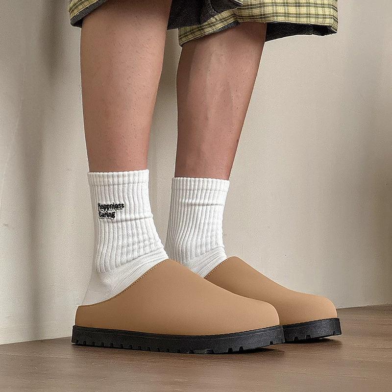 2025 новые мужские тапочки нишевые головы манго низкий уровень полутолщения ленивый человек один педаль башмак башмак башмак мужской Z503