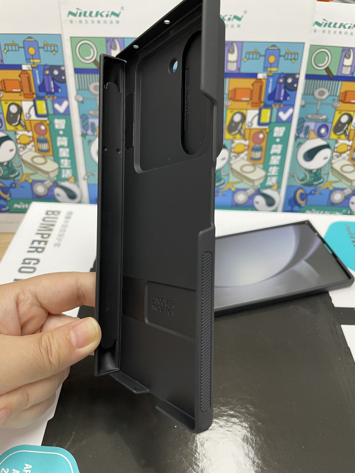 Ốp lưng Samsung Galaxy Z Fold 6 gập có chân đế vô hình, khe cắm bút, gương đen — Gương Đen Fold (Kiểu bộ bút) màu xanh lá cây, Phiên bản đặc biệt không làm, Samsung Z Fold 6 chi tiết 17