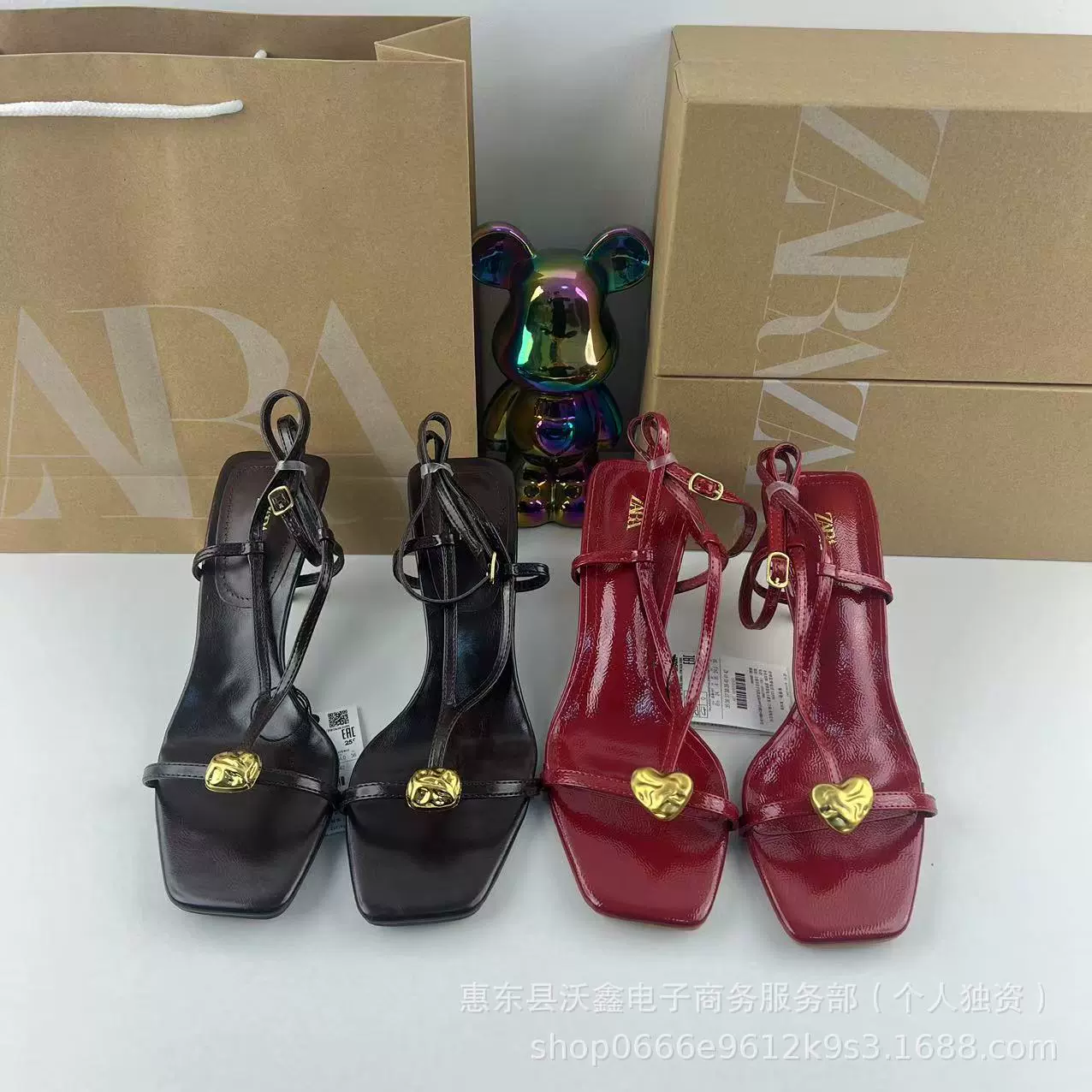 ZAR новые весенние женские туфли коричневые туфли на высоком каблуке модные металлические орнаментальные квадратные головки