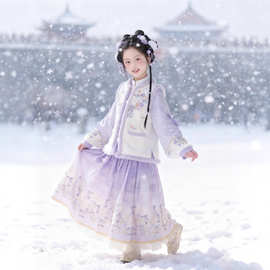 汉服女童2026新款新年拜年服冬装加棉加厚儿童国风日古风国风唐装
