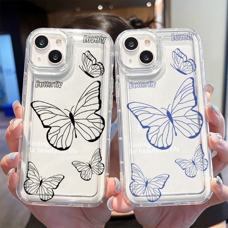 Airbag Case Suitable for Apple 11 Phone Case, Transparent iPhone 12/15 Pro Protective Cover, Anti-Drop 17 Simple Silicone