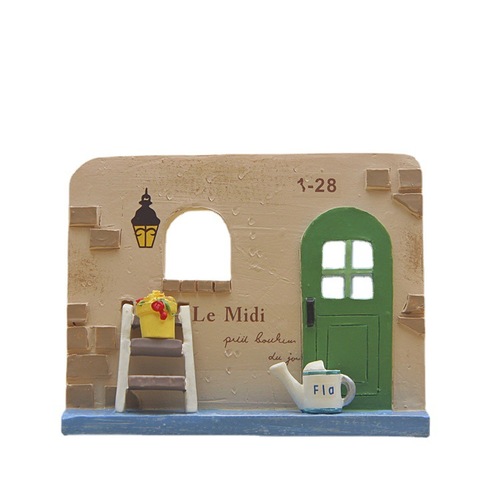Small fresh resin cartoon creative house stairs micro landscape gardening moss succulent flower plug-in shooting props