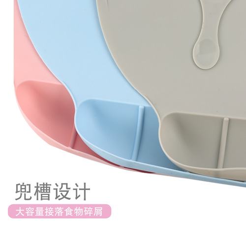 Infant and toddler eating mats, silicone placemats, fox-shaped children's insulated silicone placemats, removable student dining table mats