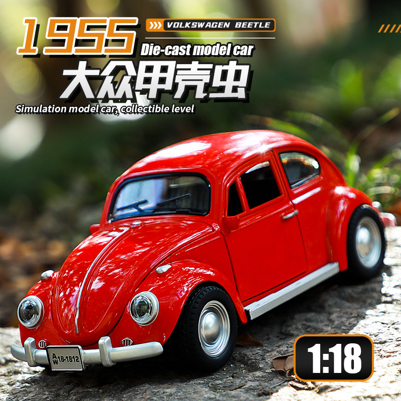 Simulación 1: 18 Volkswagen Beetle aleación modelo de automóvil clásico retro coleccionista de automóviles clásicos adornos juguetes para niños