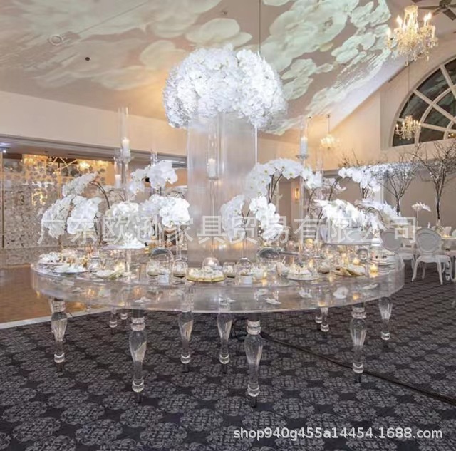 四分之一圆亚克力半月亮桌