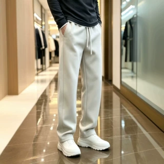 莱赛尔商务休闲裤男士卫裤直筒加厚简约时尚百搭运动阔腿卫裤